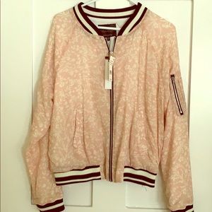 Sanctuary pink floral bomber jacket